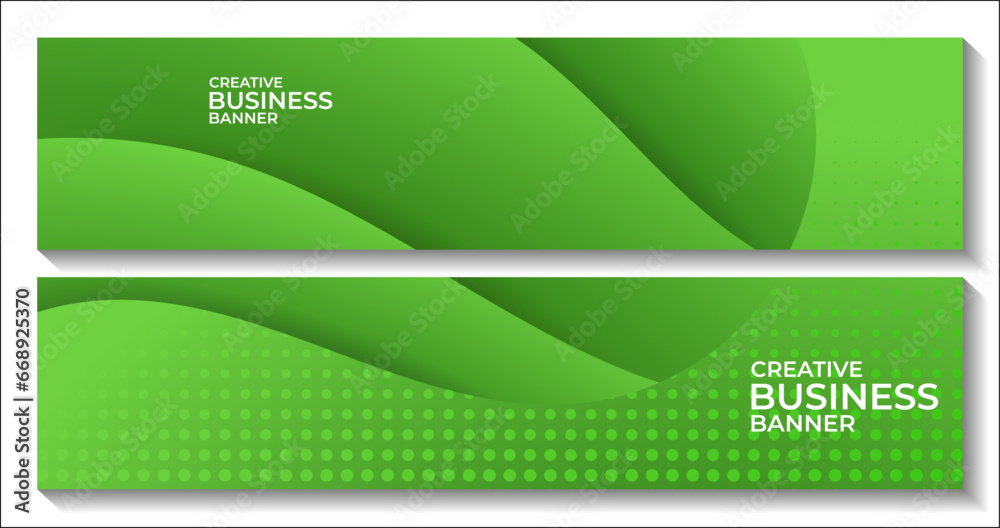 Fototapeta premium banner design with abstract green curve modern background