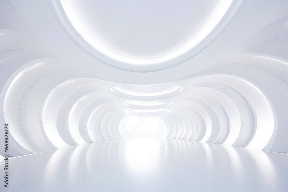 Fototapeta premium Abstract futuristic architecture background, Minimal technology white backdrop
