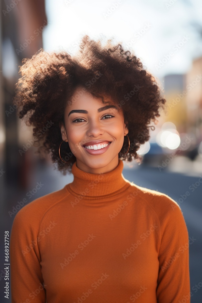 Portrait of a beautiful young african american woman smiling outdoors Portrait of a beautiful young african american woman smiling outdoors