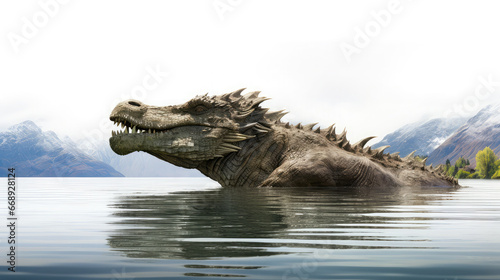beautiful Loch Ness Monster in water.  © Jaikadesigns