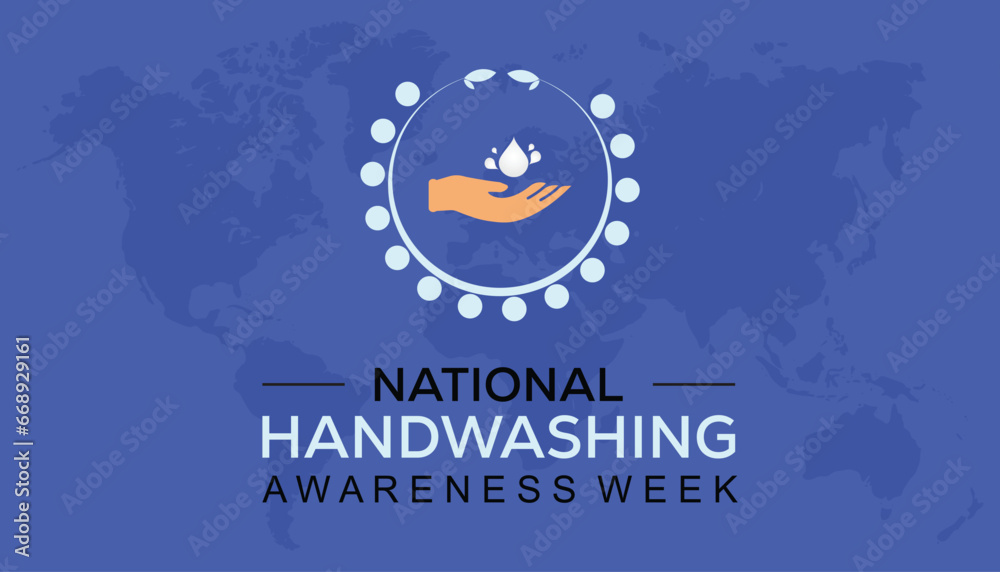 Vector illustration on the theme of National Handwashing awareness week observed each year during December.banner, Holiday, poster, card and background design.