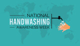 Vector illustration on the theme of National Handwashing awareness week observed each year during December.banner, Holiday, poster, card and background design.