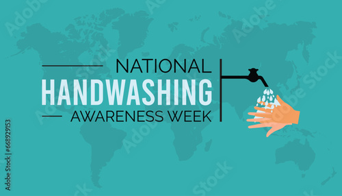 Vector illustration on the theme of National Handwashing awareness week observed each year during December.banner, Holiday, poster, card and background design. photo