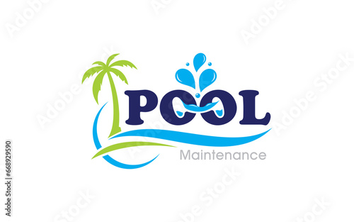 Illustration vector graphic of swimming pool cleaning service logo vector template 01
