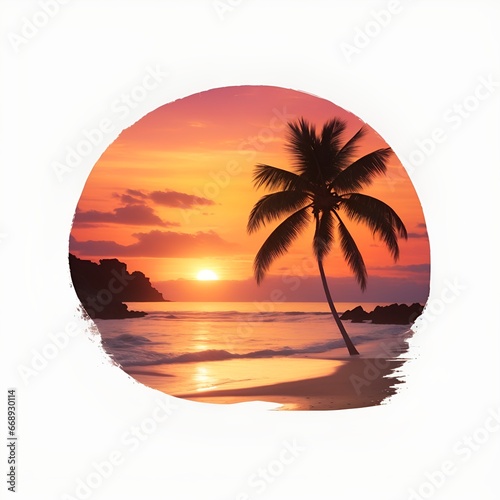 images of beaches at sunset  for t-shirts  summer ads and posters  AI generated