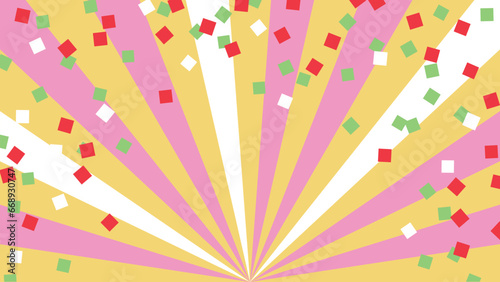 集中線と紙吹雪の壁紙素材