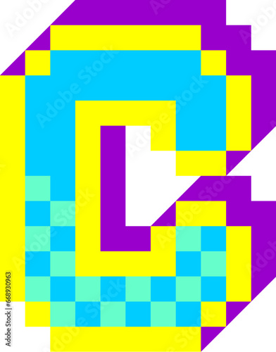 Pixel Font Letter C