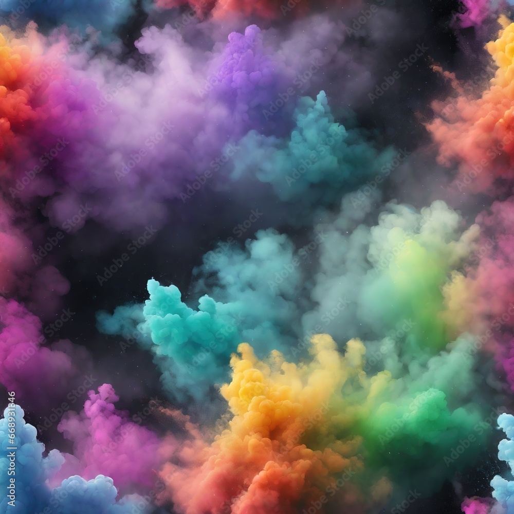 Beautiful wallpaper of colorful smoke over a dark background. 