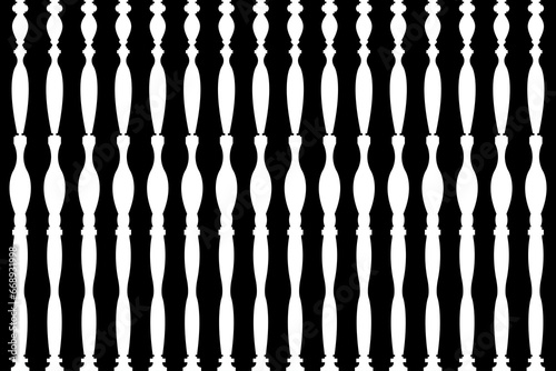 Abstract of balustrade pattern vector. Design european style of stripe white on black background. Design print for texture, 3d, rendering, architecture, interior,wallpaper. Set 4 photo