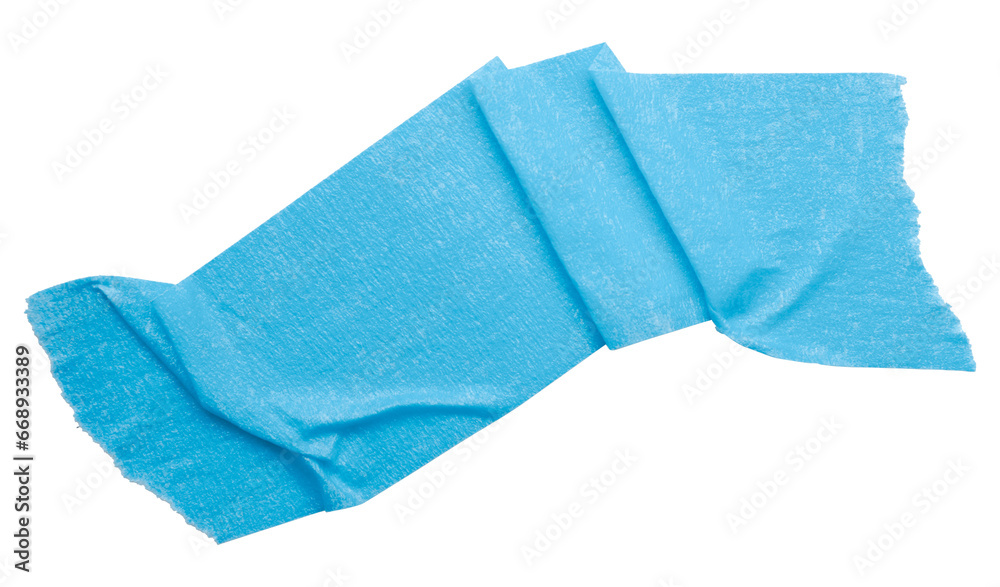 light blue crumpled torn tape isolated on transparent background. light blue crumpled torn tape isolated on transparent background.