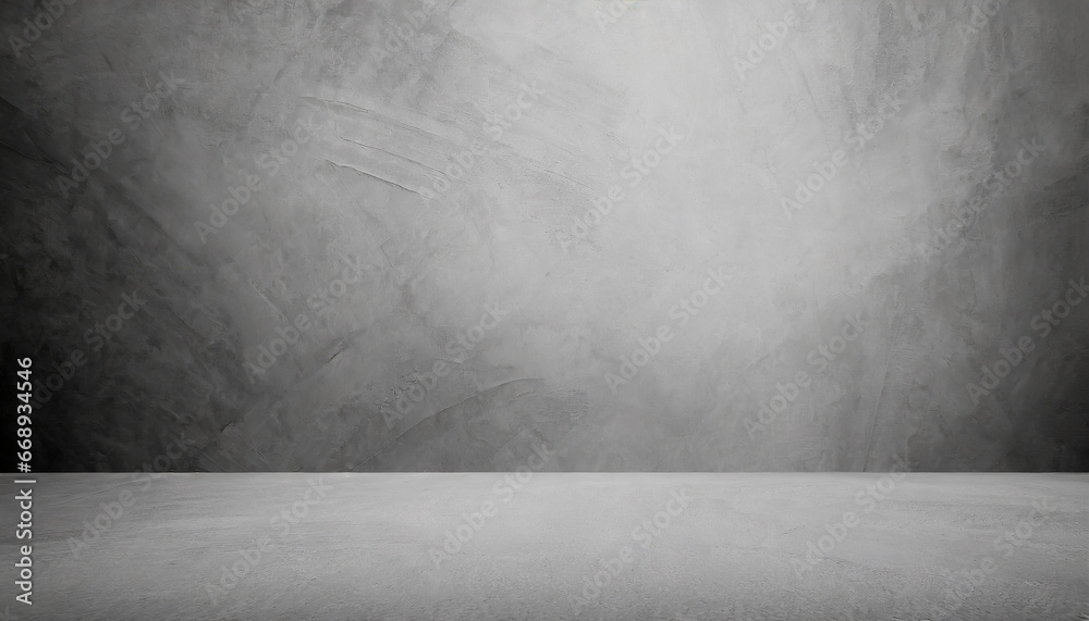 empty gray cement wall room studio background and floor perspective ...