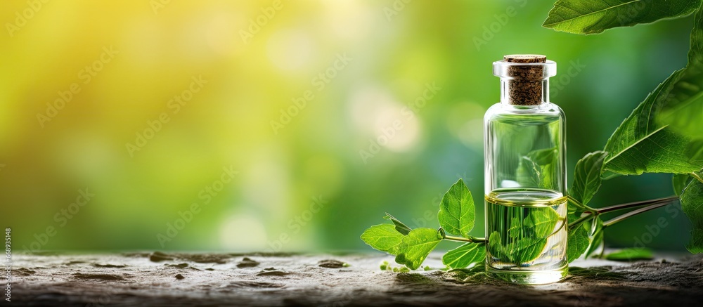 Vial with dropper for natural medicine or aroma oil concept Vial with dropper for natural medicine or aroma oil concept