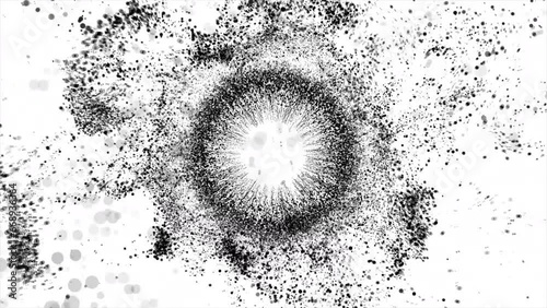Abstract Background White And Black Bubbling Circles 4.