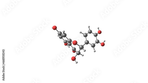 Taxifolin molecule rotating video Full HD