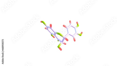 Taxifolin molecule rotating video Full HD