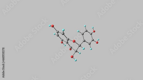 Taxifolin molecule rotating video Full HD