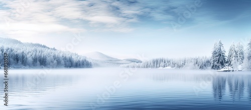 Icy winter pond © AkuAku