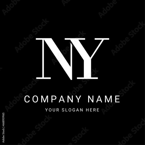 NY Letter Initial Logo Design Template Vector Illustration