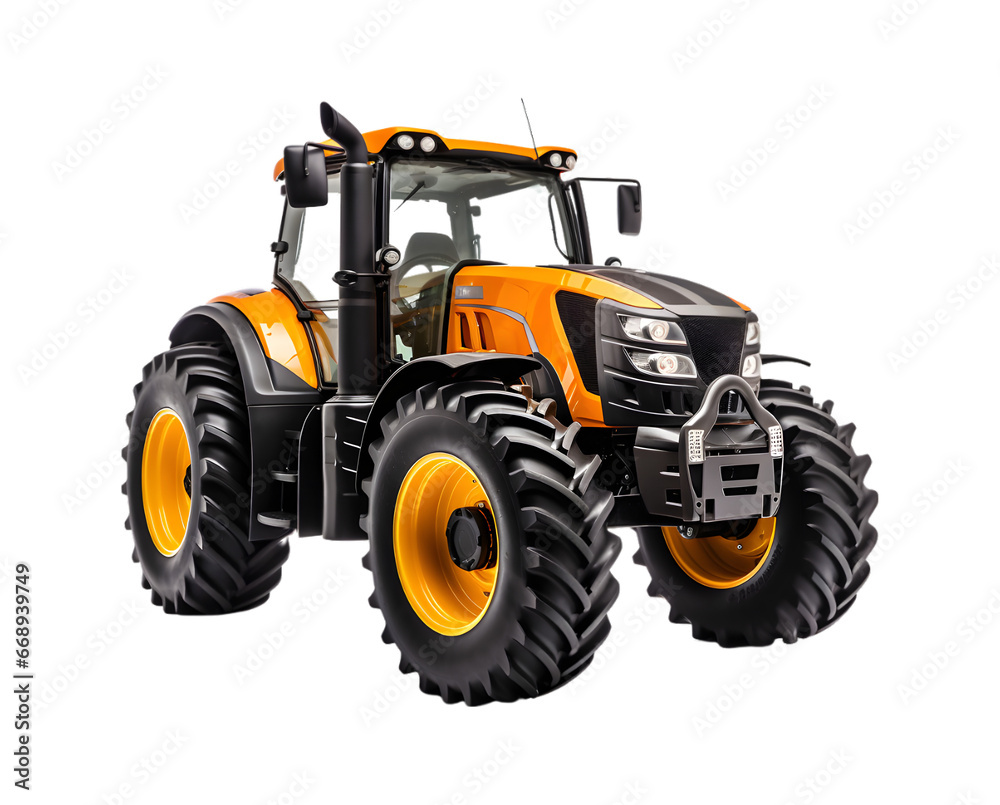 Tractor farm isolated on a transparent background, Agricultural tractor. Generative AI Tractor farm isolated on a transparent background, Agricultural tractor. Generative AI
