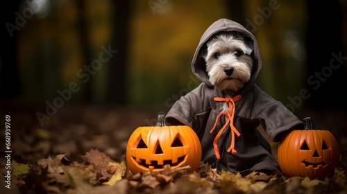 Glen of Imaal Terrier Dog Dressed in a Halloween Costume