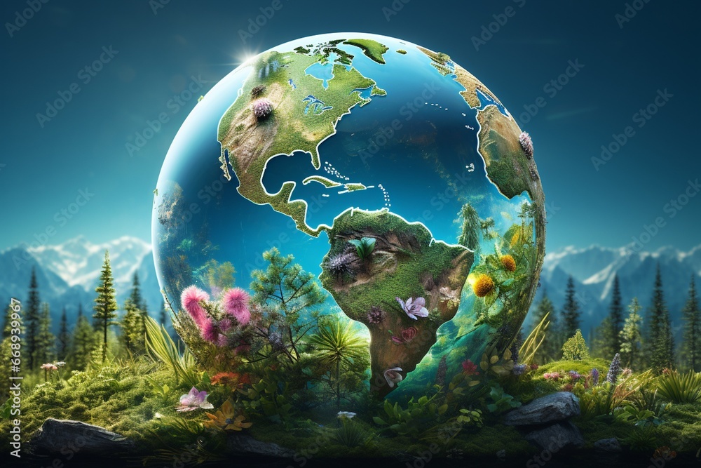 Global Warming Planet Earth Illustration Created with Generative AI Global Warming Planet Earth Illustration Created with Generative AI