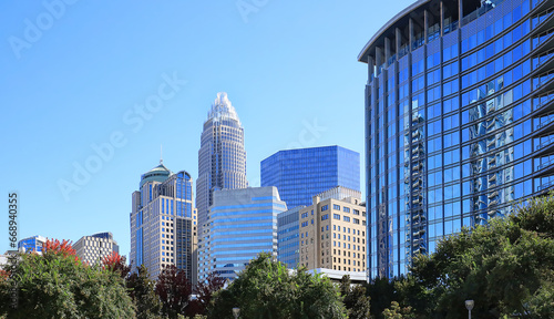 Charlotte  North Carolina uptown skyline. 