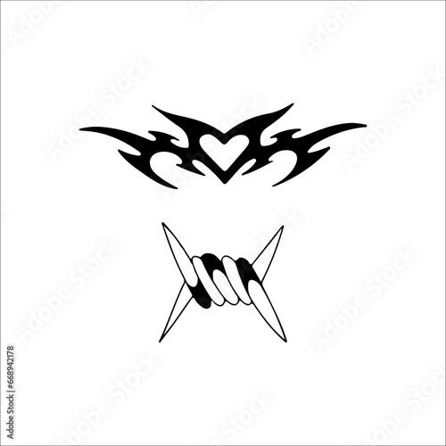 vector illustration of barbed wire tattoo concept