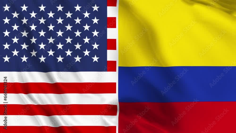 USA and Colombia Flag Loop USA and Colombia Flag Loop
