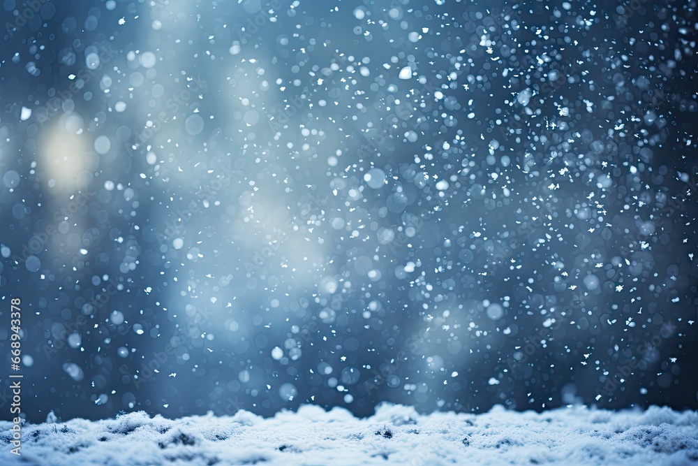 Obraz premium Winter Storm With Snowfall and Stormy background