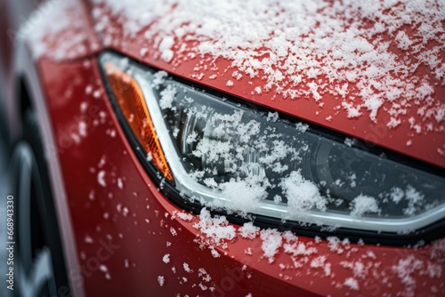 close-up  snow covered car © Daunhijauxx