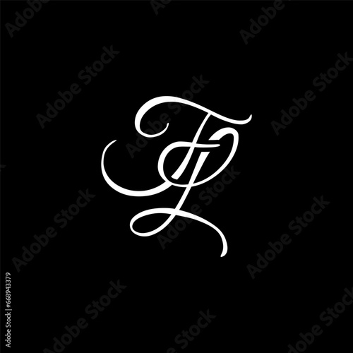 initial two letter FL monogram logo vector white