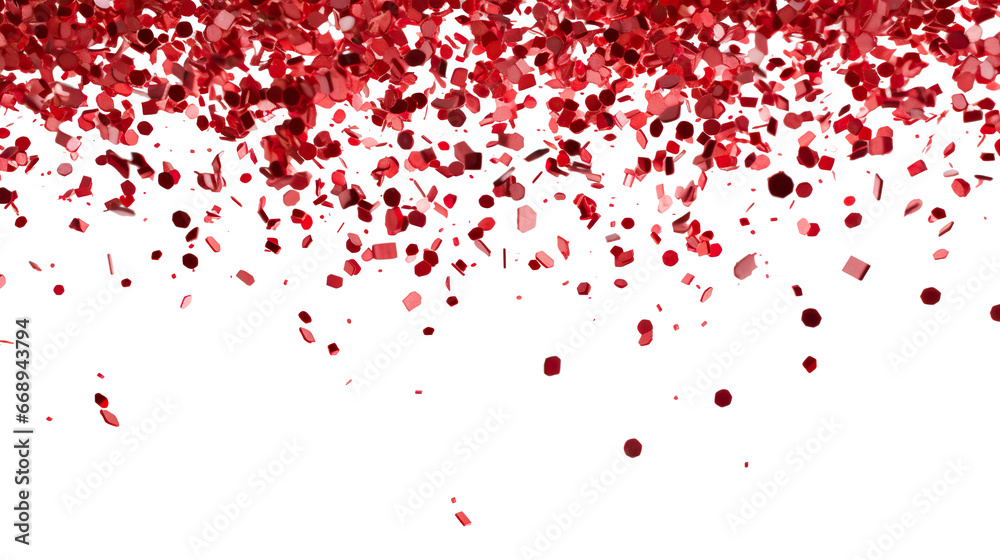 spreading Confetti red separate.valentine background.christmas background cut-out png