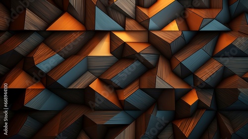 Wood marquetry wall parquet, abstract pattern background