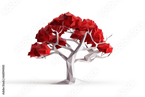 Tapety artystyczne Abstract low poly tree isolated on white background