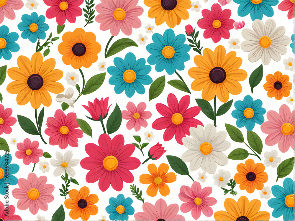 Floral decorative flowers floral bouquet garden floral patterns background with soft colors