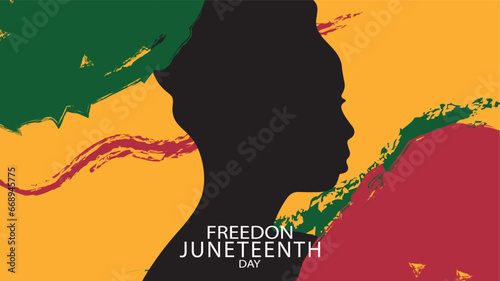 young African woman in minimalistic modern style.