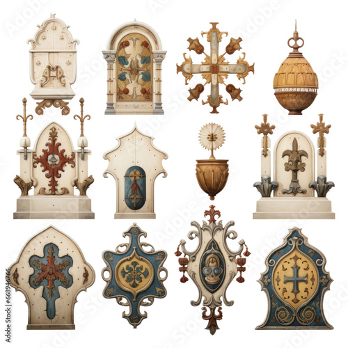 Fototapeta Painted altarpieces object isolated png.