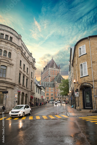 Beautiful view Fairmont Le Chateau Frontenac in Quebec City, Canada