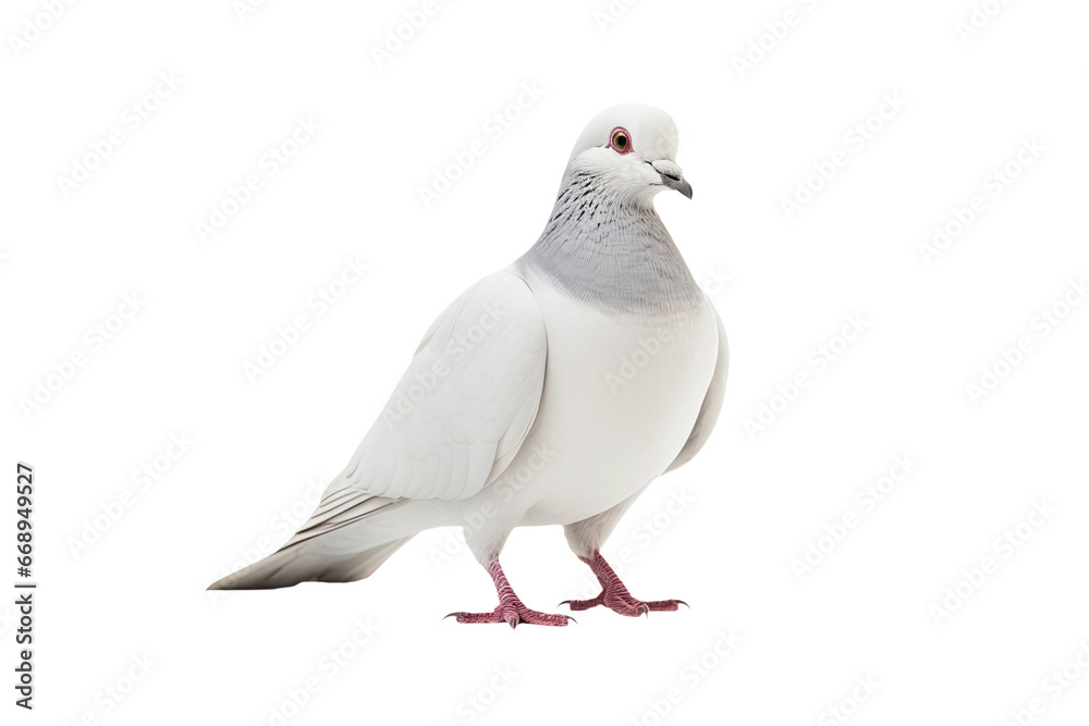 White pigeon isolated on white White pigeon isolated on white