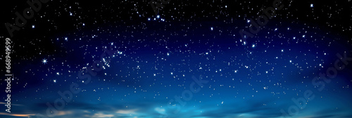 PANORAMA OF THE STARRY NIGHT SKY. HORIZONTAL IMAGE. legal AI