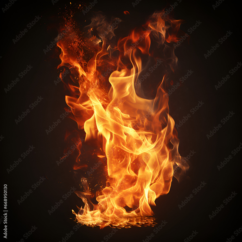 Fototapeta premium fire splash on black background