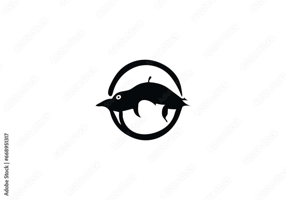 Obraz premium Banjo Catfish minimal style icon illustration design