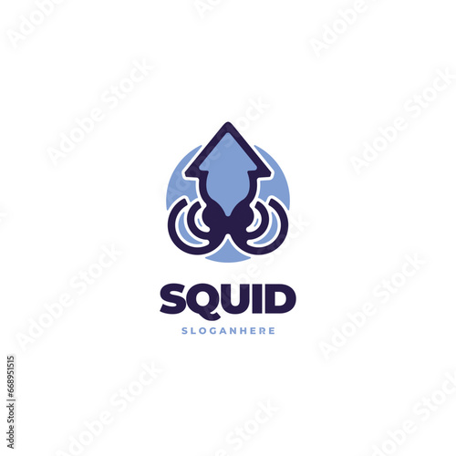 squid modern logo vector