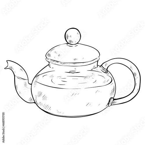 tea pot hand drawn