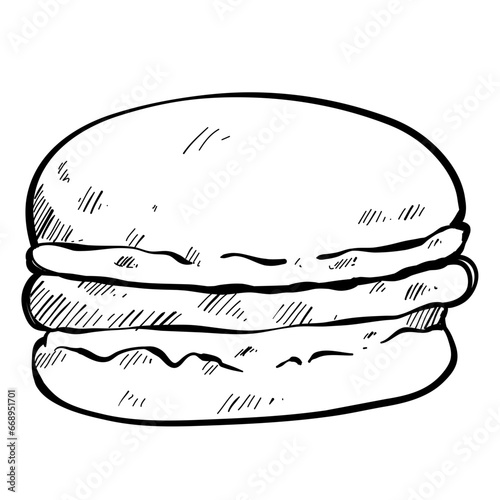 burger hand drawn