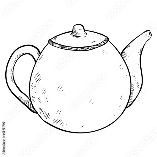 tea pot hand drawn