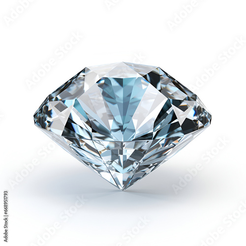 a large transparent processed diamond, a gemstone on a white background.