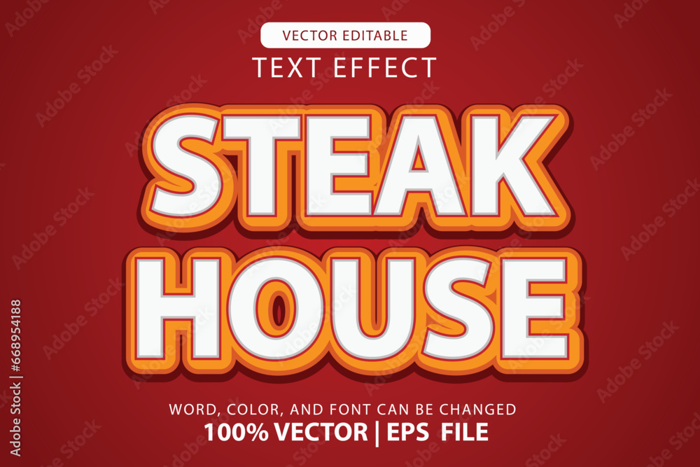 3d editable text effect steak house meat for logo or headline text template 3d editable text effect steak house meat for logo or headline text template