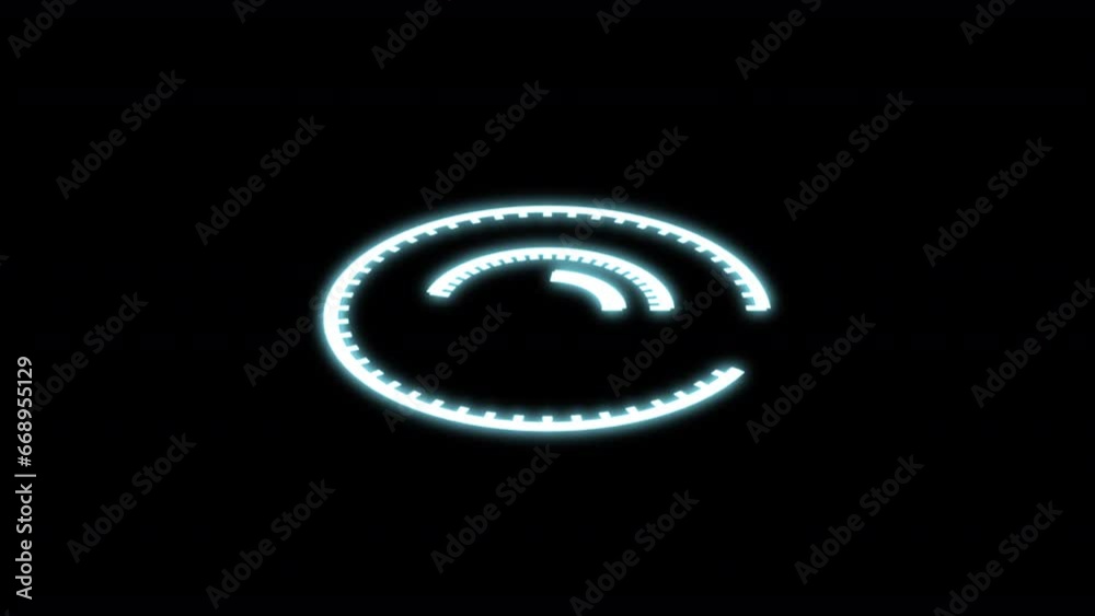 3D HUD Arcs Processing X60 Degrees M Blue Animation Loop 3D HUD Arcs Processing X60 Degrees M Blue Animation Loop