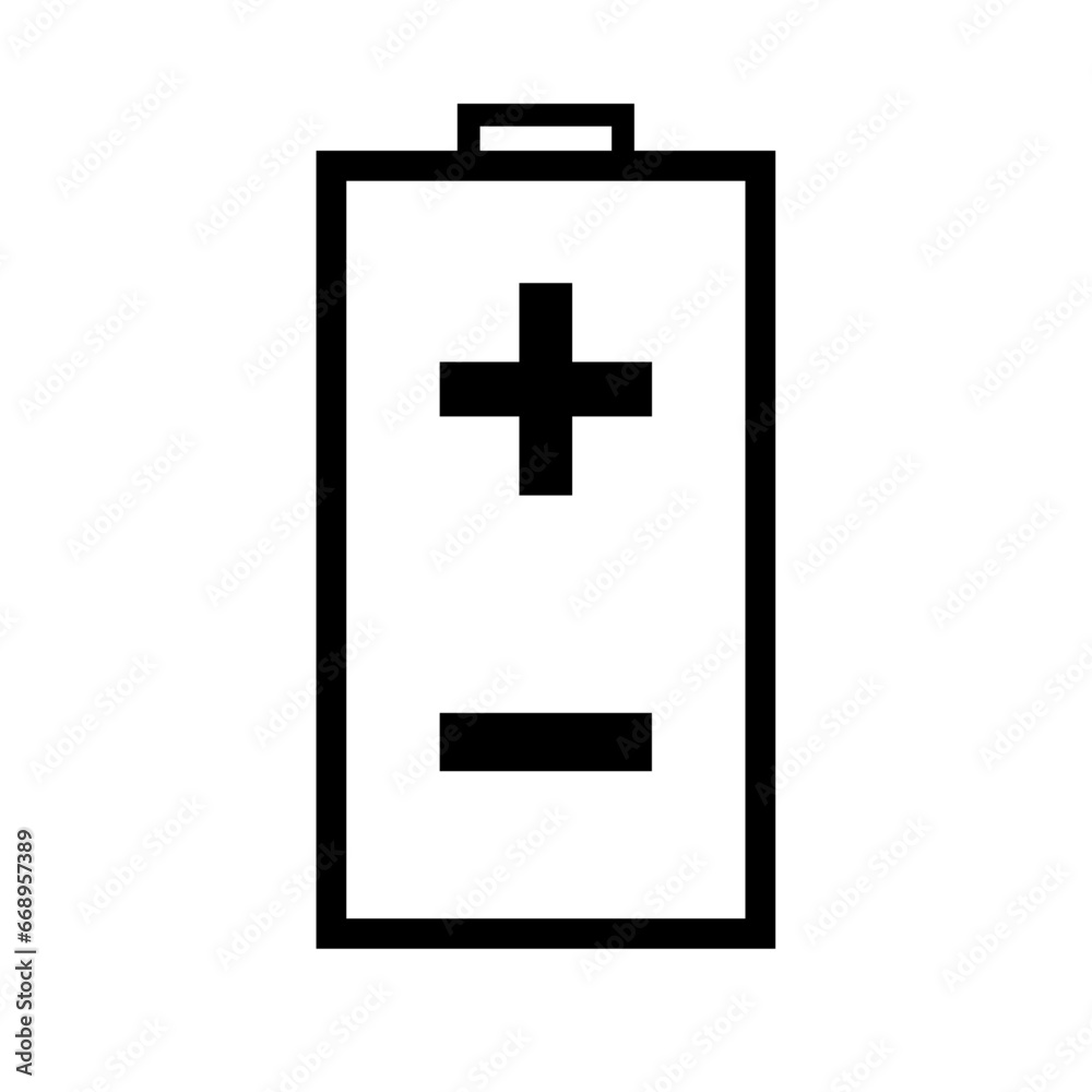 Obraz premium A large battery symbol in the center. Isolated black symbol